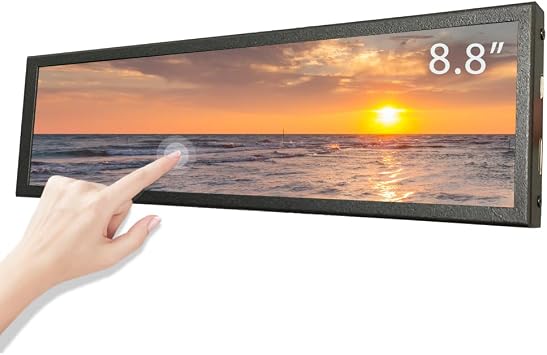 8.8 inch Stretched Bar Wide Touch Screen Monitor 480x1920 IPS Long bar LCD Display Secondary Screen PC Case for Windows Rpi4