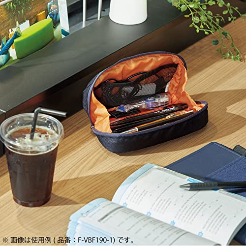 Image of Kokuyo Shellbro Pen Case, Shell-shaped structure, Big Capacity Pencil Case, Large Pencil Pouch, Stationery Pen Bag, Purple x Emerald Green (F-VBF190-4)