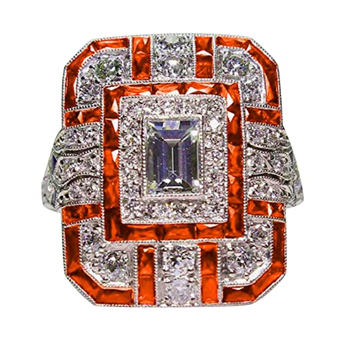 Anillo completo en forma de pera para propuesta de cumpleaños, anillo de compromiso para novia, anillos ajustables para mujer, 12, Metal, Sin piedras preciosas
