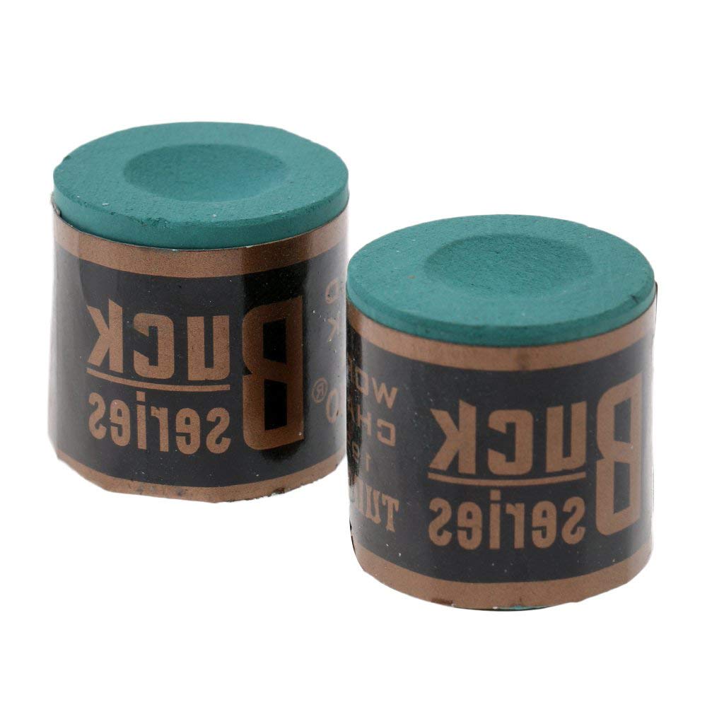Tenlacum 2 Blocks/Box Premium Snooker Pool Cue Tip Chalk Table Billiard Accessories Green Red (Green)