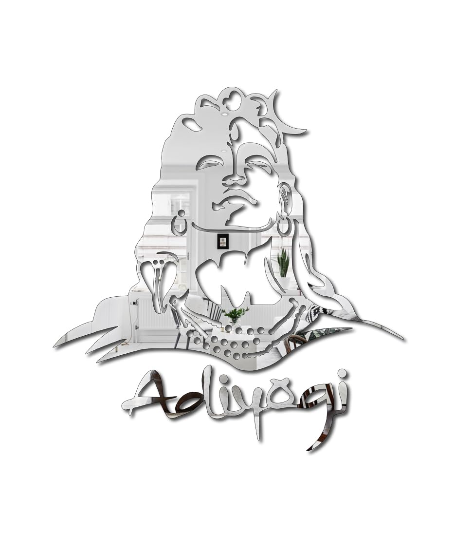Bikri Kendra - Adiyogi Shiva Mirror Stickers for Wall, Acrylic Mirror, Wall Mirror, 3D Stickers, Shiva Wall Stickers for Room Hall Home and Office (Silver) (B0CKN6VTJX) Amazon Price History, Amazon Price Tracker