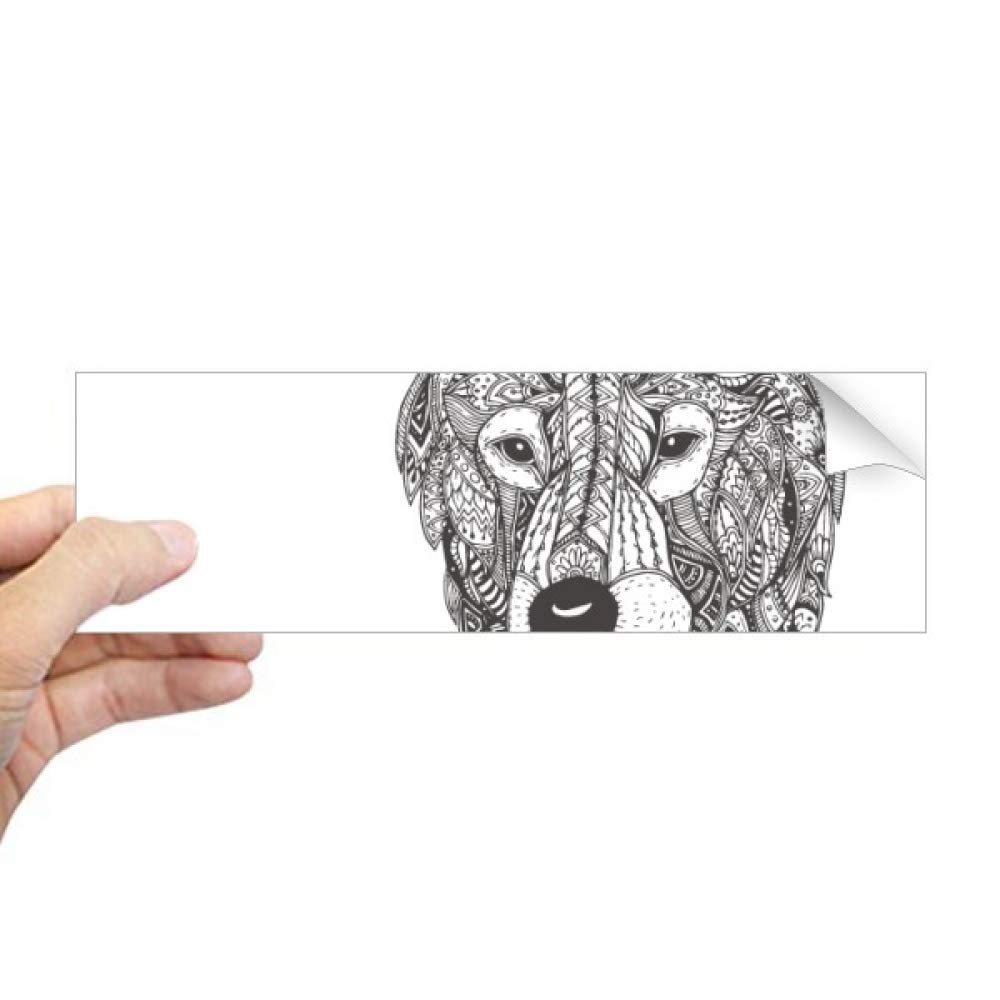 Sticker loup gris décoratif pour fenêtre au format rectangulaire