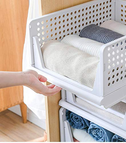 DSXH Wardrobe Oversized Storage Basket Sliding Plastic Storage Drawers Clothes Rack Hanging Closet Organizers and Storage,use in Multiple Scenes (2pcs L)