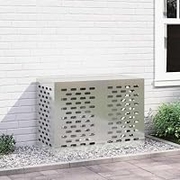 vidaXL Klimaanlagenabdeckung Silber 100 x 50 x 70 cm Verzinkter Stahl – Ansicht 2