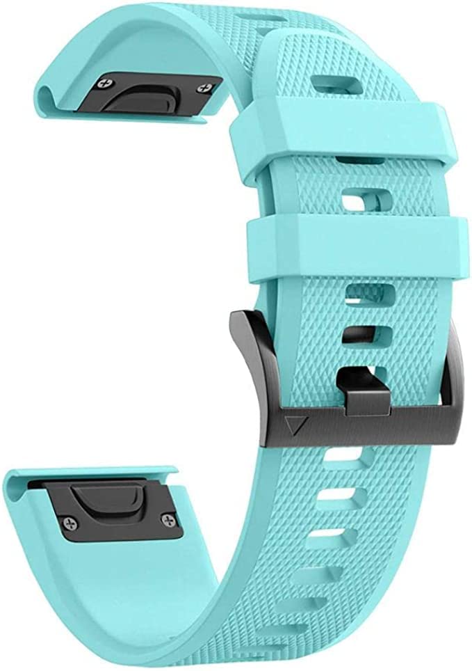 NoveltyThunder - For Garmin Fenix 5 / Fenix 5 Plus/Fenix 6 / Fenix 6 Pro Silicone Sports Replacement Strap 22mm QuickFit WatchBand (Mint Green)