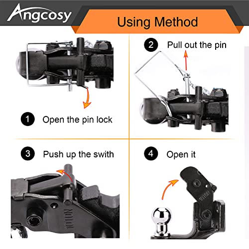 ANGCOSY 10-Ton Pintle Hook Trailer Hitches Receiver Hook Combination 2-5/16” Hitch Ball with Mounting Kit, 20000 lbs - Thumbnail 5