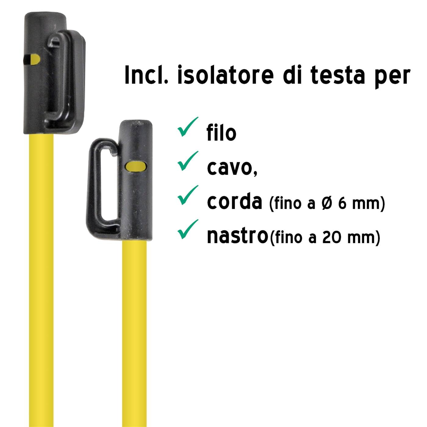 VOSS.farming 10 pz. Pali in Fibra di Vetro, Lunghezza 155 cm, a Punta Singola Lunga, ovali, per recinzioni elettriche
