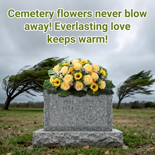 Headstone Flower Saddle - Tombstone Saddle Flowers for Cemetery Gravestone, Grave Decorations for Gravesite Saddles, Floral Saddles for Christmas, Memorial Day, Never Be Blown Away image 8