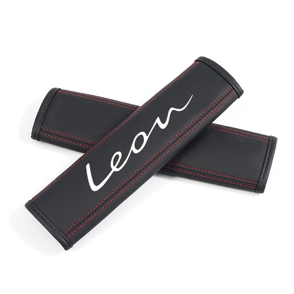 Almohadilla Cinturon Coche para SEAT LEON, Comodidad Cuero de Almohadillas para Cinturón Protector Cinturon Coche Accesorios 2 Piezas