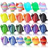 Cybermaker 24pcs 3D Printed Dragon Eggs with Articulated Dragon Fidget Toys Inside, Unique Birthday Gift for Kids Teens, Desk Decor Collectibles Surprise Set for Classroom Prize
