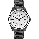 Armani Exchange Orologio per uomo, Movimento al quarzo a tre lancette e cassa da 44 mm con cinturino in acciaio, Grigio scuro