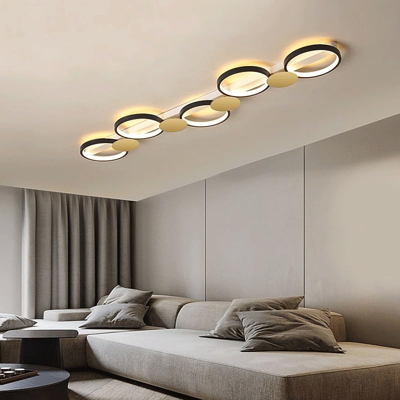 Plafonnier LED moderne dimmable 55W noir pour éclairage chambre et salon - 4
