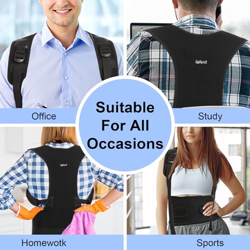Lalent Back Support Brace Posture Corrector for Men and Women - Adjustable Upper Back Straightener Shoulder Lumbar Belt - Relief Pain in Neck Back and Shoulders (S) - Image 6