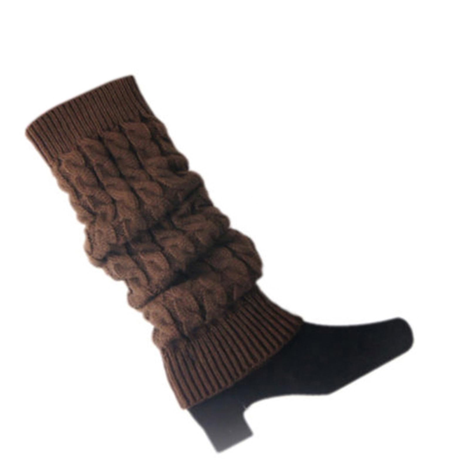 matumou Women's Crochet Cable Knit Braided Winter Leg Warmers Boot Cuffs Toppers