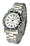 Q&Q Mens Silver Metal Analog Classic Dress Watch 132 FT Water Resistant