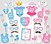 Produktbild Veewon 30pcs Babydusche Foto Requisiten Lustige Abstimmungs-Themenmasken Unisex Fotoautomat Stütze Neugeboren Junge Mädchen Party Dekorationen