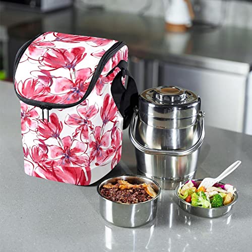 Bolsa de almuerzo de acuarela roja para disfrutar de la comida casera en la oficina 7