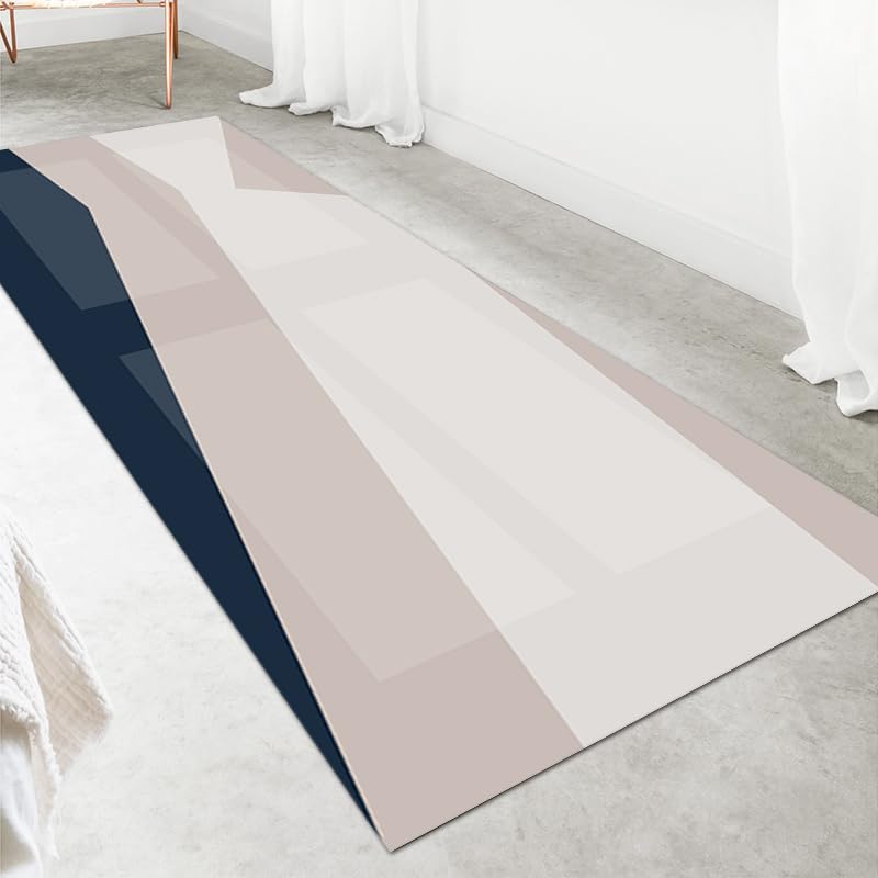 Tapis de couloir bleu et beige 80x300 cm Jupiter pour grand salon