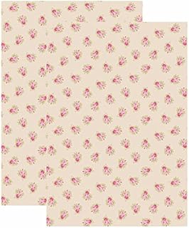 east2eden Countryside Kitchen Country Rose 100% Cotton Set of 2 Kitchen Tea Towel Cloth