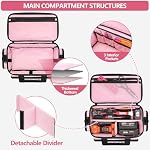 Pink Tool Bag for Women, Tool Organizer with Anti-friction Bottom | Detachable Divider, Wrapped Handles, Adjustable Shoulder Strap, Tactical Range Bag for Electrician, Carpenters, Repairman
