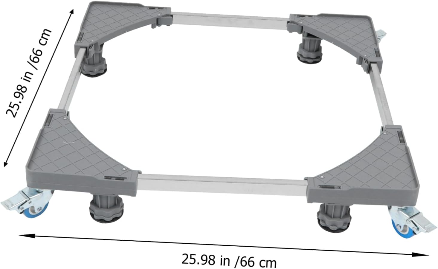 Homoyoyo 1pc Adjustable Washer Base Stand Locking Wheels Tubes Multi-functional Refrigerator Stand for Easy Cleaning and Stability for Portable Washers Dryers and Appliances