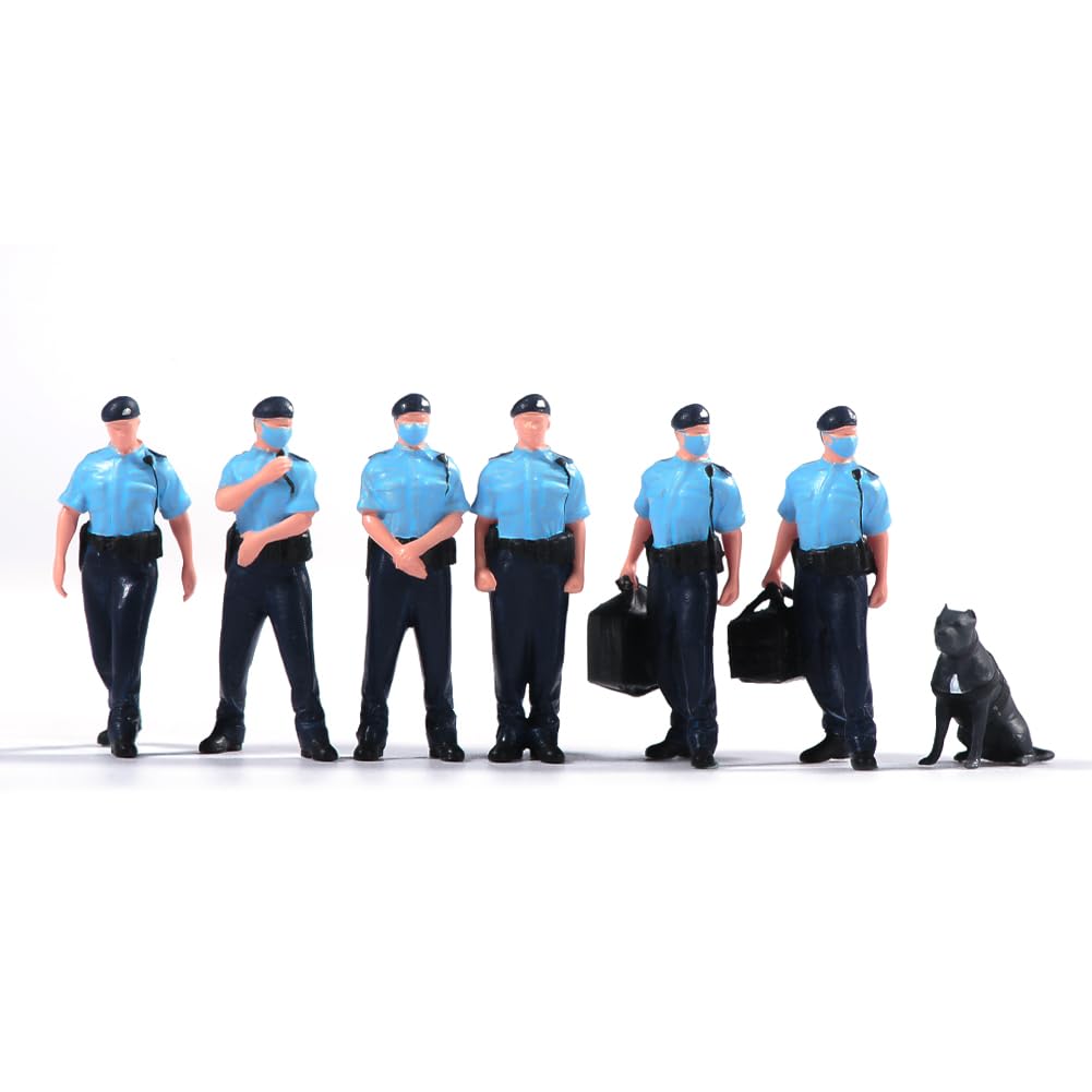 Lot De 4 Figurines Miniatures Agents De Police (environ 20mm) - En Résine, Pour Dioramas, Décoration, Jeux De Rôle
