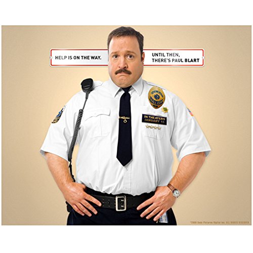 Kevin James as Paul Blart in Mall Cop Standing Seriously