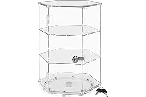 Marketing Holders Rotating Acrylic Display Case Clear Spinning 24" High Cabinet with...
