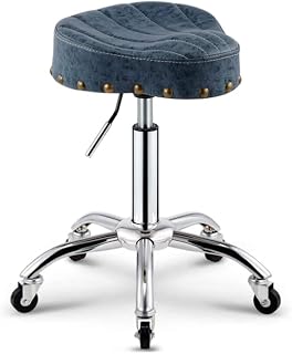 Stool on Wheels Heavy Duty Saddle Stool Rolling Chair Hydraulic Adjustable with Wheels for Office Home Salon Spa Studio (Color : Blue) Yearn for