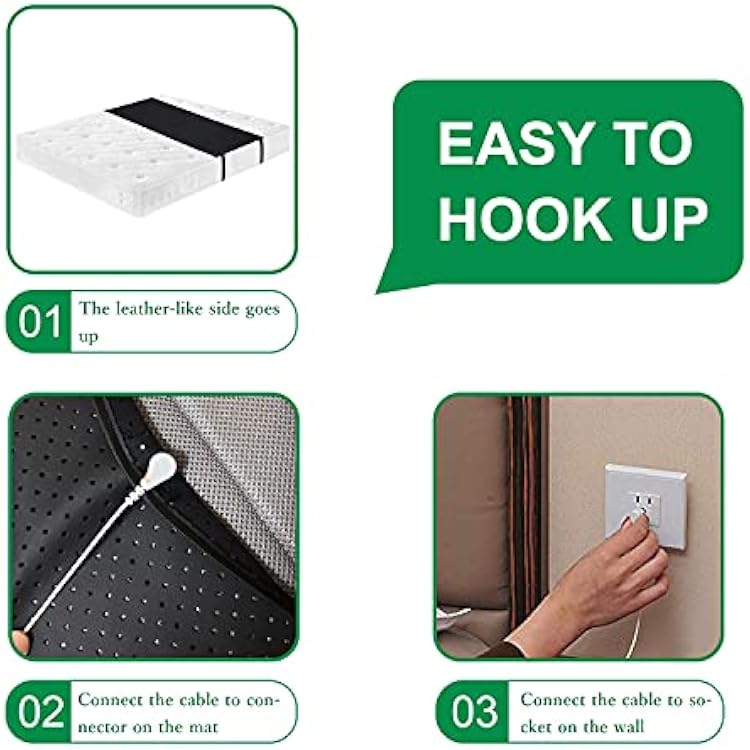 Grounding Mattress Pad with 15 Feet Grounded Cord, Full/Double Size, Breathable Earthing Mats for Bed