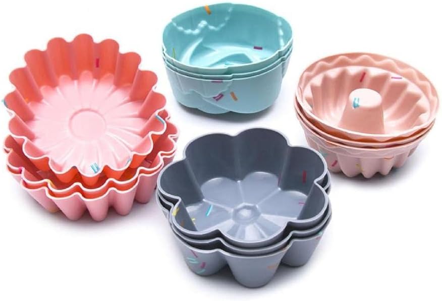 12 Pieces/Set Muffins Cup for Kitchen Round Silicone DIY