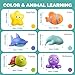 Hely Cancy Infant Bath Toys for 18 Months - No Hole Animal Bathtub Toys, Baby Bath Tub Toys