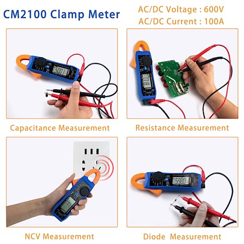 Image of Clamp Meter CM2100 OWON Digital Meter AC /DC Tester 20,000 Counts with True-RMS Test Capacitance Resistance Diodes Continuity NCV VFC Function