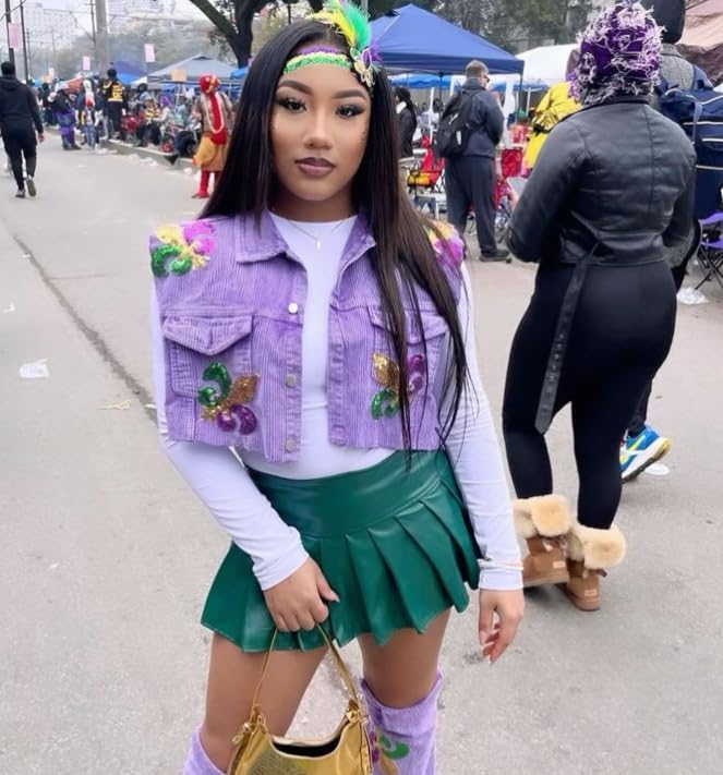 WOVOWOVO 3 Packs Mardi Gras Headband Glitter Sequin Mardi Gras Headbands for Women Feather Hair Accessories Head Band Headpiece Outfit Masquerade Mask Party Decoration Favors Purple Cocktail Headwear - Image 5