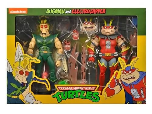 NECA - Teenage Mutant Ninja Turtles (dibujos animados de 1987) - Figuras de acción a escala de 7 pulgadas - Bugman y Electro paquete de 2