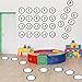 QOUBAI 60Pcs 6in Classroom Floor Stickers Removable Number Spot Markers Floor Carpet Decals Line Up Sitting Dot for Back to School Teacher Student Elementary Kindergarten Preschool White