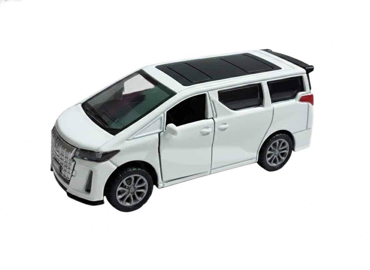 AG TOYS Toyota Alphard Die-Cast Metal Toy Car, White, 1:32, Pull