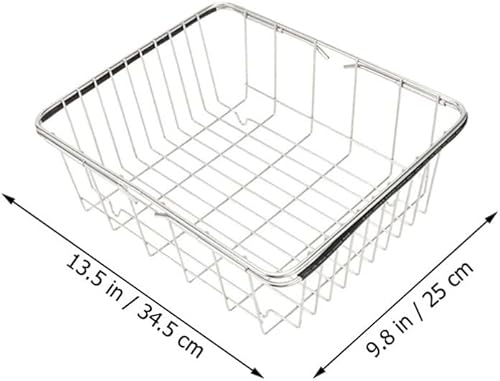 Miniatura 2 de SHERCHPRY Escurridor de platos sobre el fregadero, cesta de acero inoxidable retráctil para fregadero de cocina para lavar frutas, verduras,