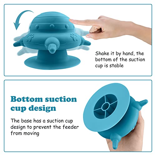 Kddfn Puppy Milk Feeder - Puppy Feeder Pet Self Feeding Device with 4 Nipples for Multiple Puppies Newborn Kitten Bottles Nursing Supplies for Puppy Feeding Station Nursing (Blue) - Image 6