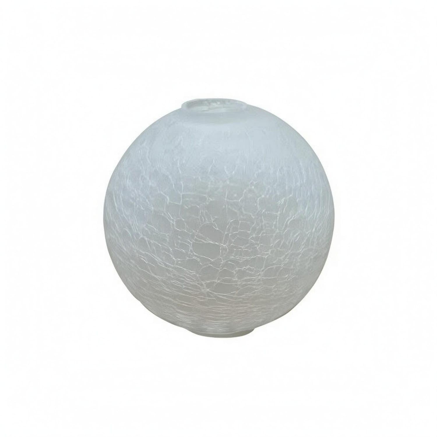 uncoveredEnded Spherical Lampshade Hollow Center Glass Lampshade Easy Installation Rounded Lamp Shade Milky White, Cracked Ice Flat-image-15