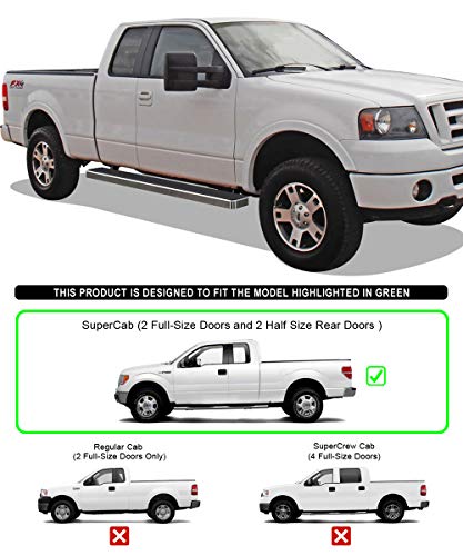 Estribos APS 6 pulgadas Acero inoxidable Ford F150 2004-2008 miniatura 2