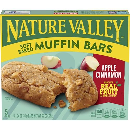 Image of Nature Valley Soft-Baked Muffin Bars, Apple Cinnamon, Snack Bars, 5 Bars, 6.2 OZ (Pack of 8)