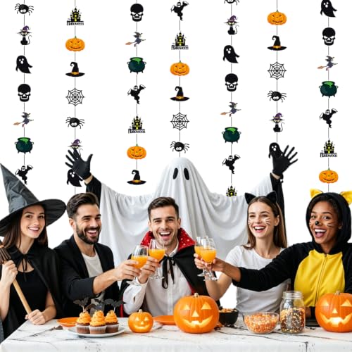 Image of Black-Ghost Witch-Bat Spider Halloween-Garlands Decorations - Panduola
