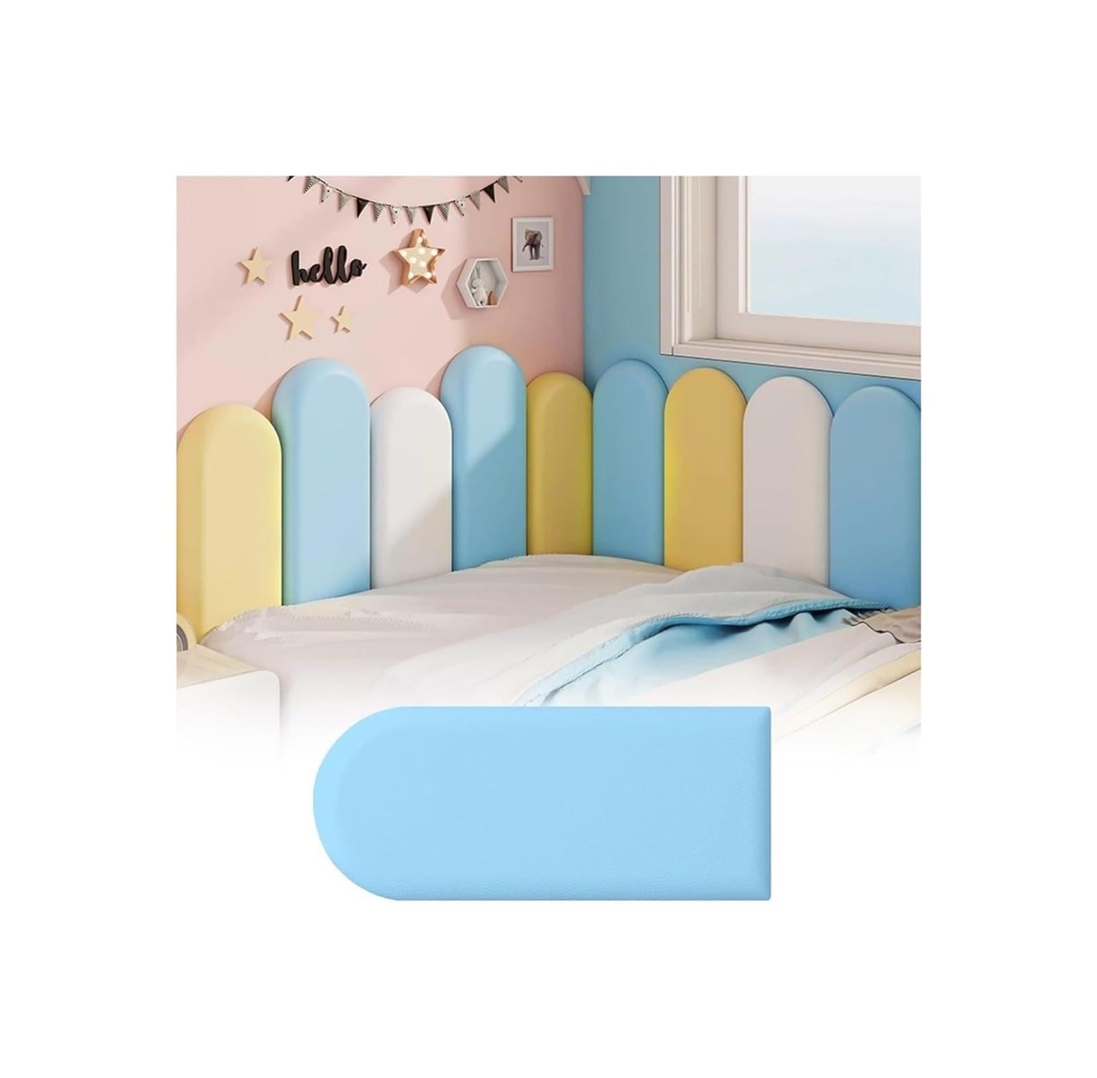 Coussin mural anti-collision et autocollants de protection antichoc bleu 2 pièces