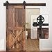 Kit Binario Porta Scorrevole Singola WINSOON 200 Cm - Per Porte Spesse 3.5-4.5 Cm, Peso Max 105 Kg, Colore Nero