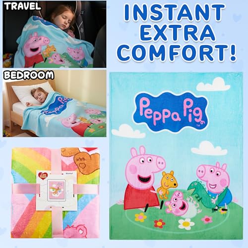 Miniatura 3 de Get Trend Peppa Pig Manta Infantil Para Cama Sofá Viaje, Decoracion Dormitorio, Mantas Suaves Y Divertidas, Regalos Originales, 130x150cm Multi Peppa Pig
