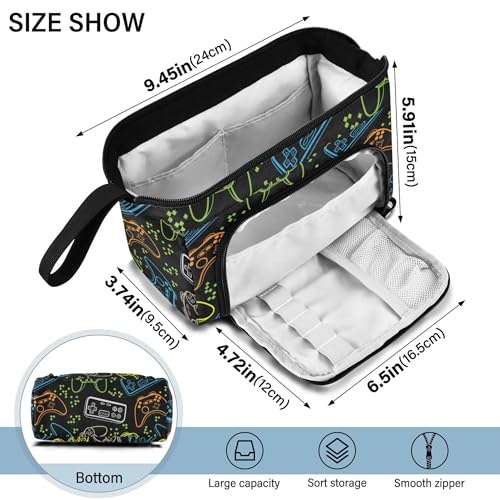 Image of Fisyme Funny Video Game Pencil Case Large Capacity Pencil Pouch Pen Bag Box Big Makeup Pencil Case Organizer