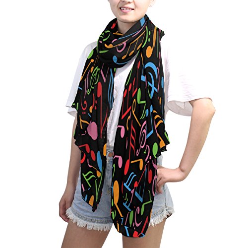 Use4 Lovely Color Music Note Chiffon Silk Long Scarf Shawl Wrap4