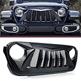 Front Grill for Jeep Wrangler JL Gladiator JT Rubicon Sahara Sport 2018 2019 2020 2021, Matte Black...