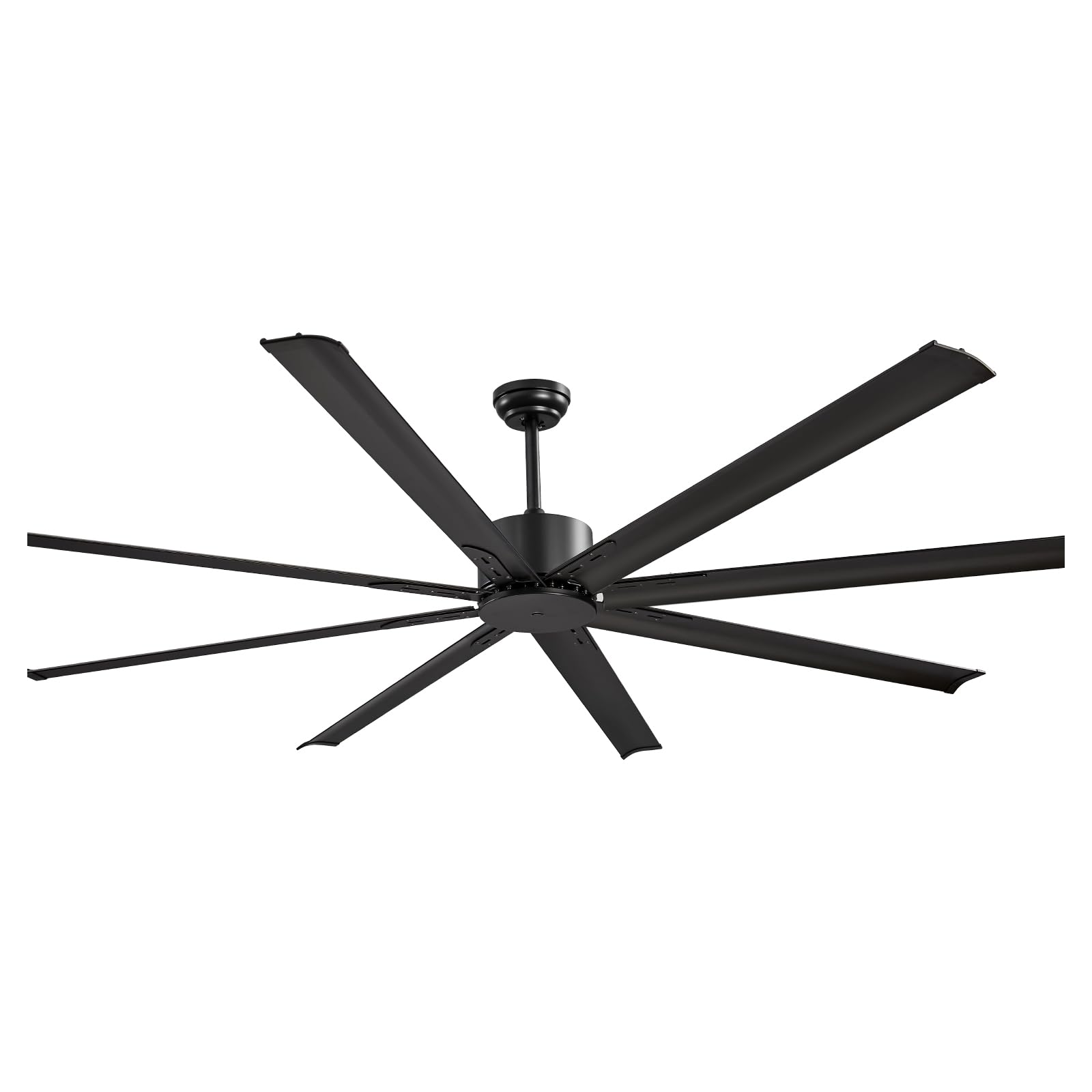 VEVOR Ventilador Moderno de Techo sin Luz 214 cm con Mando a Distancia 6 Velocidades, 8 Aspas de Aluminio, Motor DC Reversible, para Dormitorio, Salón, Interior, Exterior, Negro, Φ 2140 x 705,8 mm